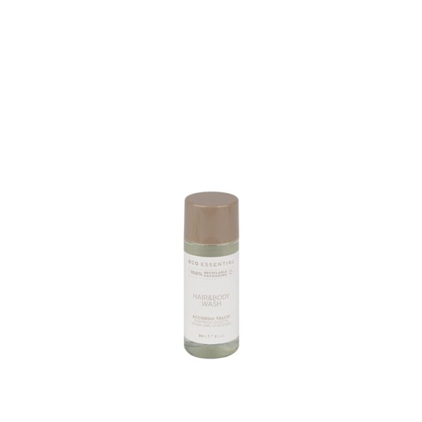 Eco Essential, shampoo doccia, fragranza Talc Sense, 30 ml, confezione da 450 pz
