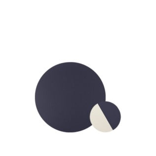 Round two-tone eco-leather coaster, white/blue, Ø 10 cm, 30 pcs