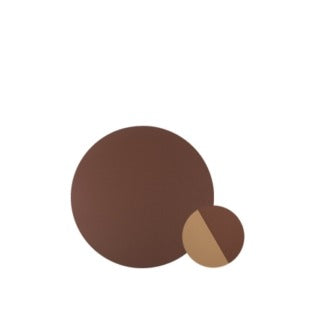 Sous-verre Rond en Similicuir Marron Clair/Foncé – Ø10cm