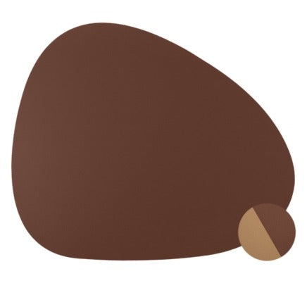 Curve – Set de Table en Simili-Cuir 44x37cm Marron Clair/Foncé