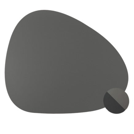 Tovaglietta sagomata in ecopelle bicolore, nero/grigio, 44 x 37 cm, 30 pz
