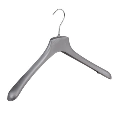 Gruccia in plastica, gancio nichelato, color argento, 44 x 3,5 cm, 120 pz.