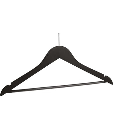 Gruccia in legno di loto con tacche e asta antiscivolo, chiodo nichelato, nero, 45 x 1,1 cm, 50 pz