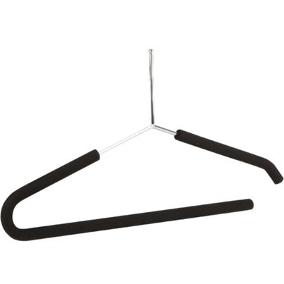 Gruccia in acciaio cromato con chiodo, asta aperta e rivestimento in schiuma espansa nera, 41 x Ø 1,4 cm, 50 pz