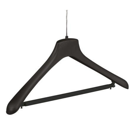 Gruccia in plastica con asta, chiodo nichelato, nero, 44x3,5 cm, 100 pz