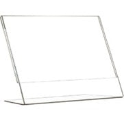 Porta avvisi in plexiglass trasparente con base a L, formato A4 orizzontale (30x21)