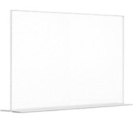 Porta avvisi in plexiglass trasparente con base a T, formato A4 orizzontale (30x21,2)
