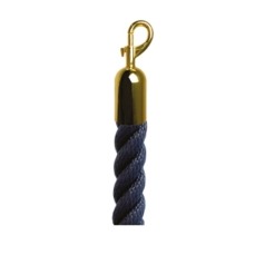 Cordone blu con moschettoni dorati, lunghezza 2 m