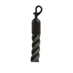 Cordone nero con moschettoni neri, lunghezza 2 m.