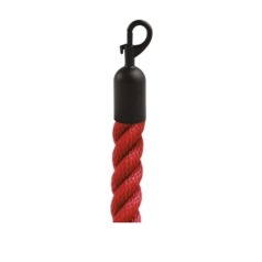 Cordone rosso con moschettoni neri, lunghezza 2 m
