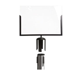 Porta avvisi in metallo nero su supporto in ABS e tasca in plexiglass, A3 orizzontale, 42,5 x 42,8 cm