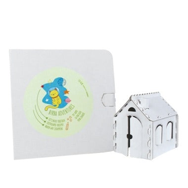 Libricino Birba Adventures 'My House' con schede per la costruzione di una casetta 3D in cartoncino riciclato. Confezione da 60 pz.