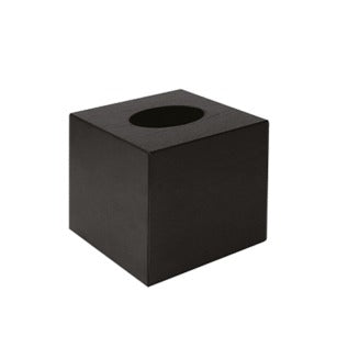 Wood Line, porta veline cubico in legno di frassino verniciato nero, 15x15x13,5 cm