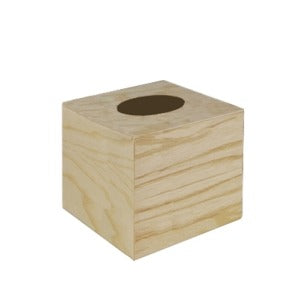 Wood Line, porta veline cubico in legno di frassino naturale, 15x15x13,5 cm