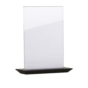 Wood Line, porta avvisi da banco A4 con base in legno di frassino verniciato nero, 19 x 9 x h 23,3 cm