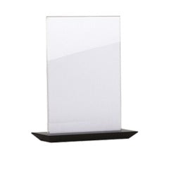 Wood Line, porta avvisi A5 da banco, base in frassino verniciato nero, 14,8x9xh21 cm