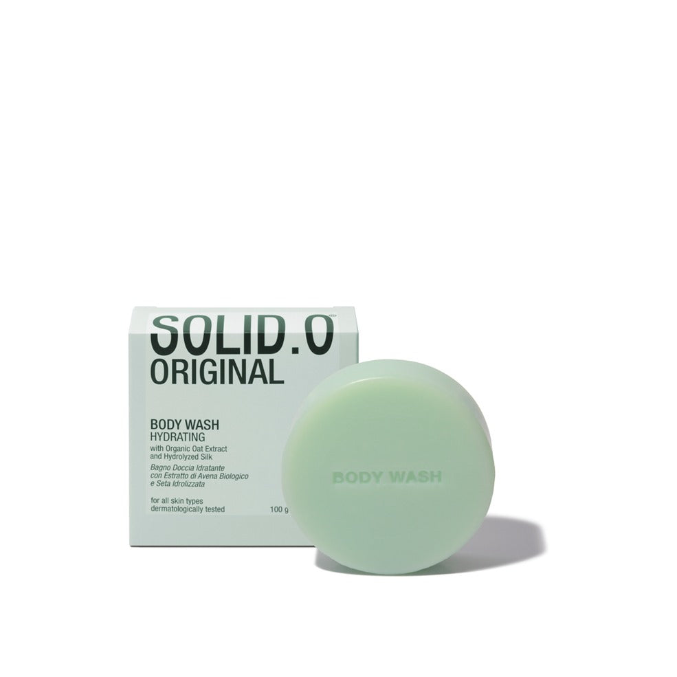 Solid.O, Body Wash solido in astuccio con Estratto di Avena Biologica e Seta Idrolizzata, 100g