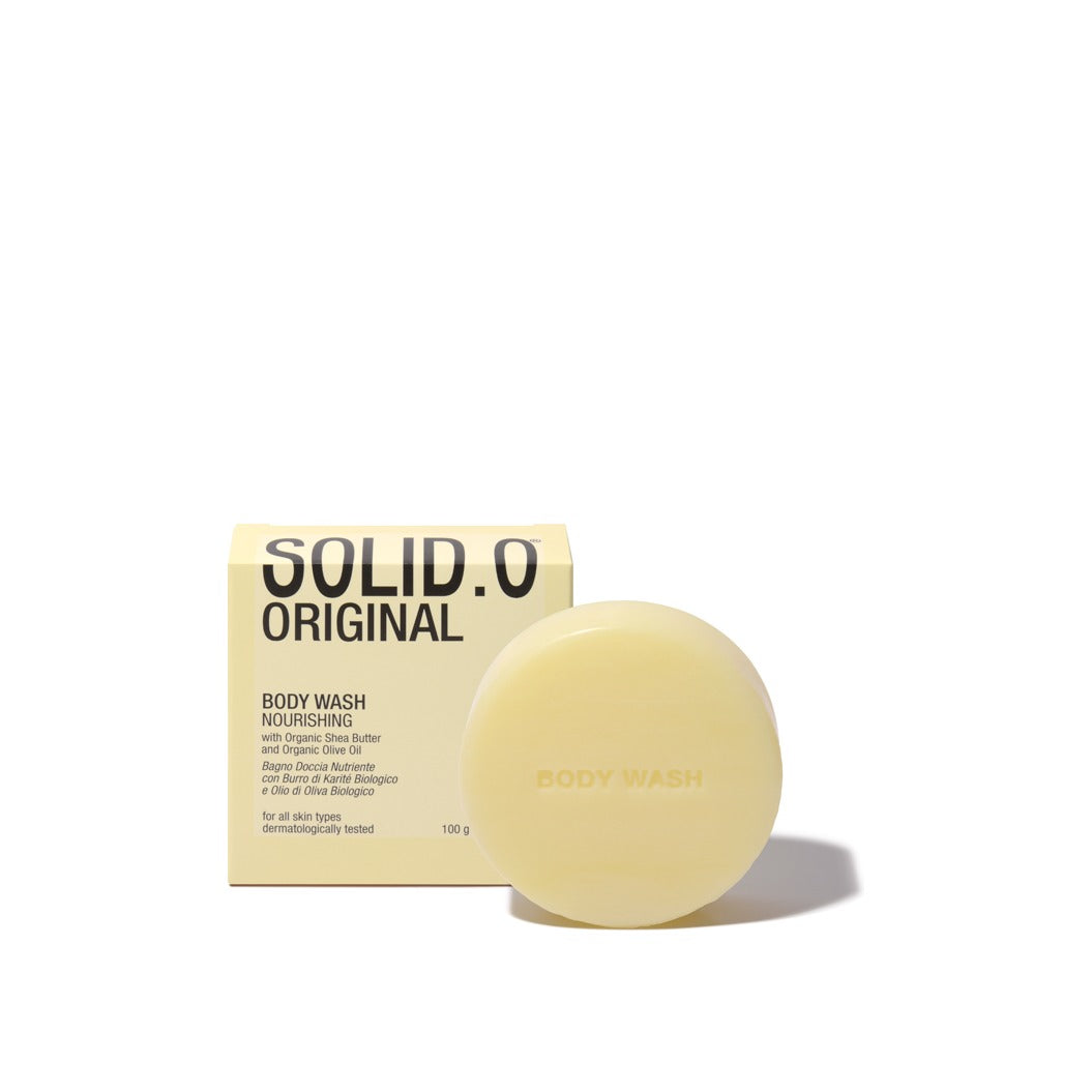 Solid.O, Solid Body Wash in a box, with Organic Shea Butter and Organic Olive Oil, 100g