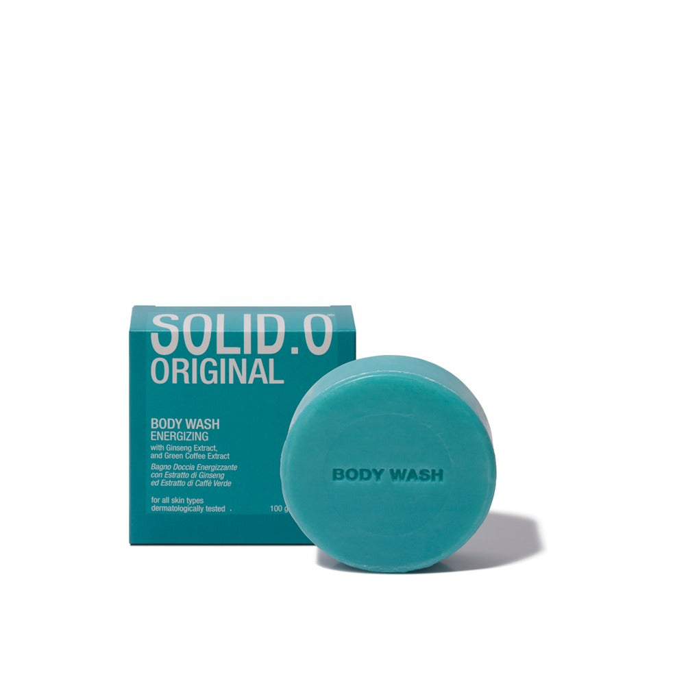 Solid.O, bagnoschiuma solido in astuccio con estratti di Ginseng e Caffè Verde, 100g