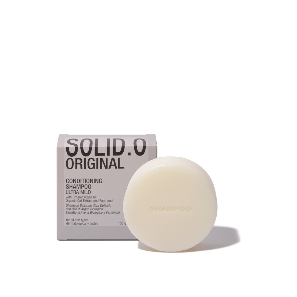 Solid.O, Shampoo Conditioning solido in astuccio, con Olio di Argan Biologico, Estratto di Avena Biologica e Pantenolo, 100g