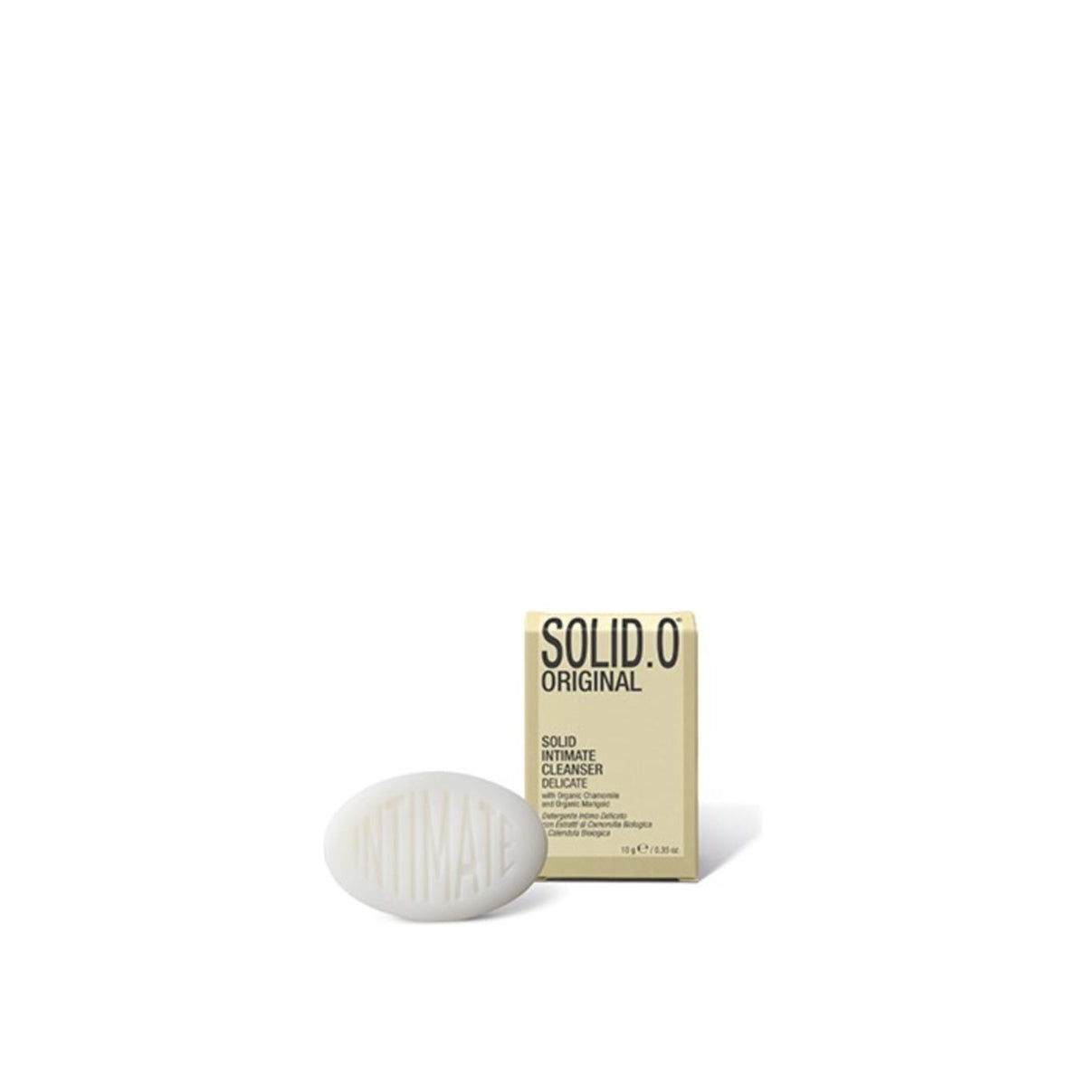 Solid.O, festes Intimpflegemittel im Etui, mit Bio-Kamillen- und Calendula-Extrakten, 10g