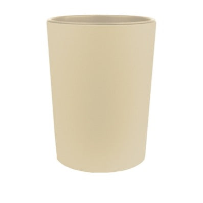 Cestino gettacarte rotondo in ecopelle tortora, 6 L, diam. 20 x h 30 cm