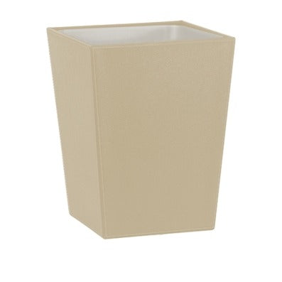 Cestino gettacarte squadrato in ecopelle color tortora, 6 L, (19,5x19,5) / (25x25) x h 30 cm