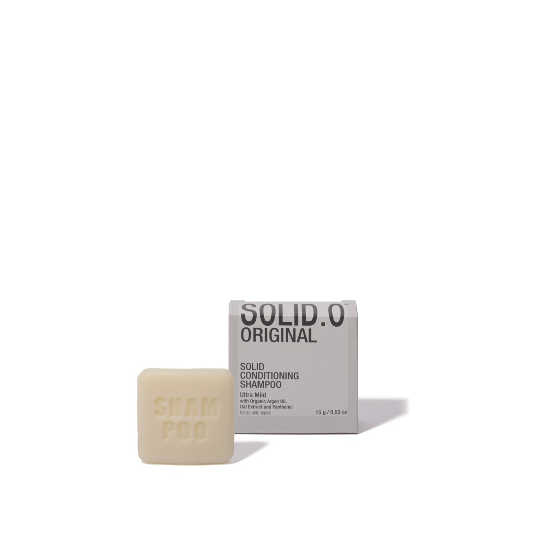 Solid.O - Solid Conditioning Shampoo in box, Organic Argan Oil, Oat Extract and Panthenol, 15g