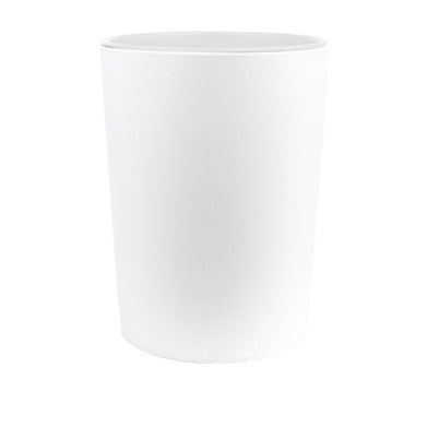 Cestino gettacarte rotondo in ecopelle bianco, 6 L, diam. 20 x h 30 cm