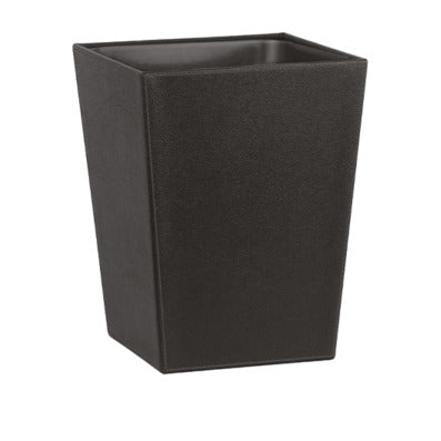 Cestino gettacarte squadrato in ecopelle nero, 6 L, (19,5x19,5) / (25x25) x h 30 cm