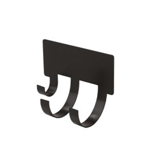 Supporto da parete per stiratrice verticale in metallo nero, fissaggio con biadesivo, 15x8,3xh11 cm
