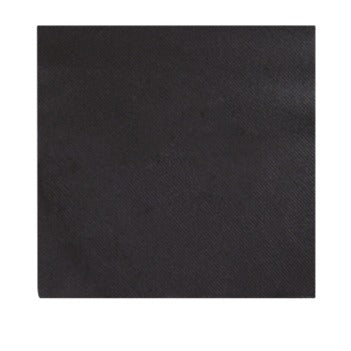 Tovagliolo in Spunlace biodegradabile e compostabile, nero, 40x40 cm, piegato a 4, 1200 pz