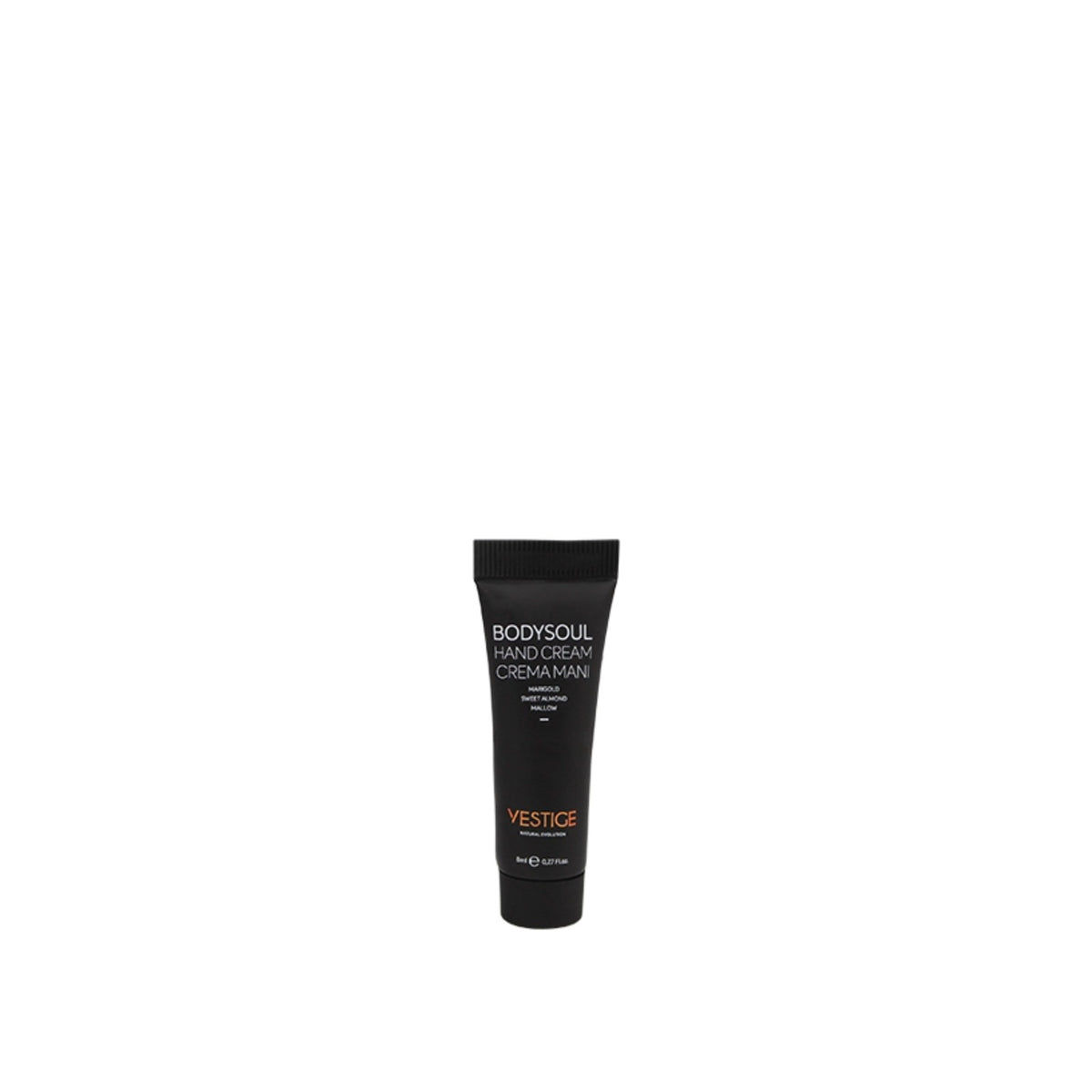Vestige, BodySoul, crema mani con Calendula, Olio di Mandorle e Malva, 8 ml, 250 pz