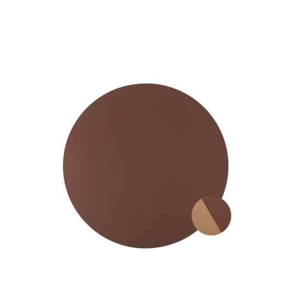 ETT38MN.jpg Rundes Platzset aus hell-/dunkelbraunem Kunstleder - 30Stk | Amonn