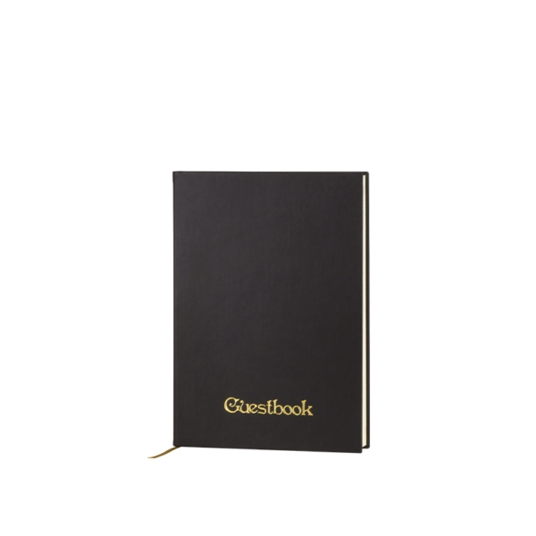 Guestbook in black synthetic leather | Amonn