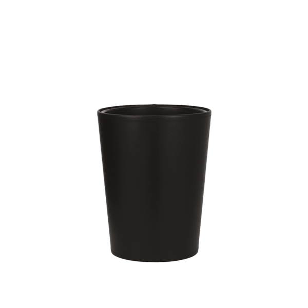 Runder Papierkorb aus schwarzem Kunstleder - 6L | Amonn