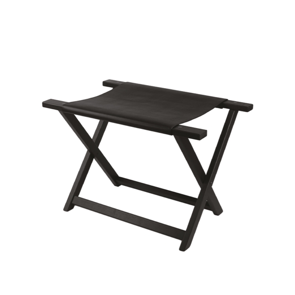 Foldable wooden luggage rack, color black - 65x42xh44,5cm | Wood Line