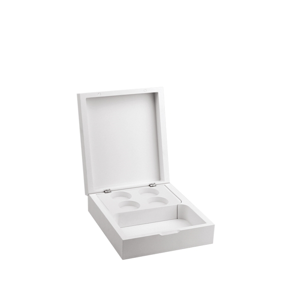 Cofanetto porta capsule e bustine in acrilico bianco - 15,7x18xh6cm | Amonn