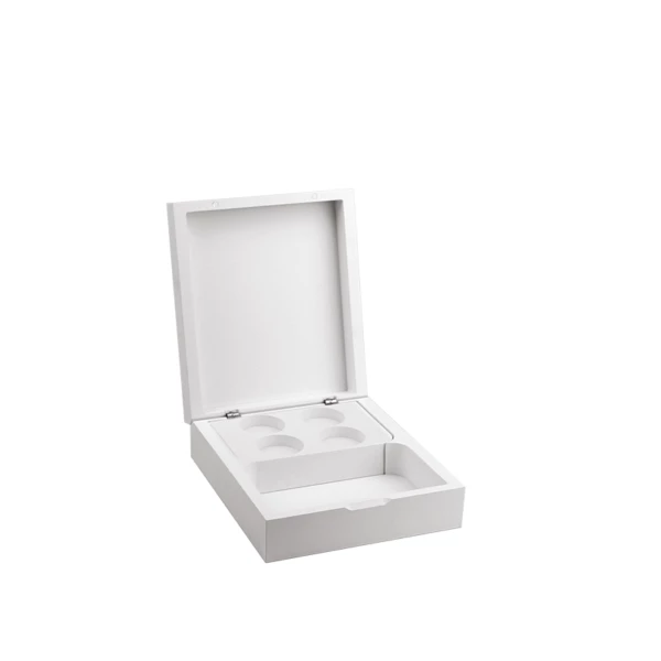    White acrylic capsule and sachet holder box - 15,7x18xh6cm | Amonn  
