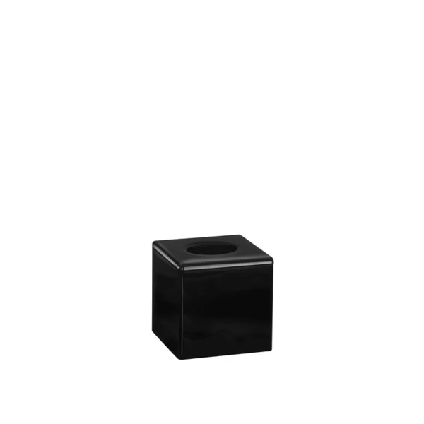 65013NOL.jpg Cubic tissue holder in glossy black ABS | Amonn