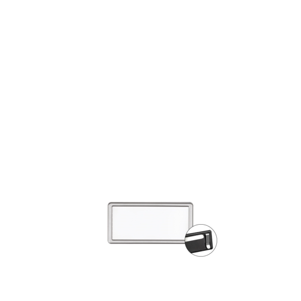 61001AO.jpg Name tag in matt silver metal with magnet - 20pcs | Amonn