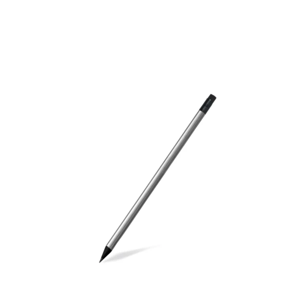 60691AGG.jpg Black wooden round pencil, silver outside, 19cm - 100pcs | Amonn