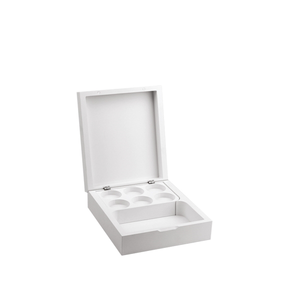 Cofanetto porta capsule e bustine in acrilico bianco - 15,7x18xh6cm | Amonn