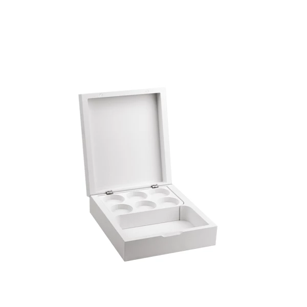    White acrylic capsule and sachet holder box - 15,7x18xh6cm | Amonn  