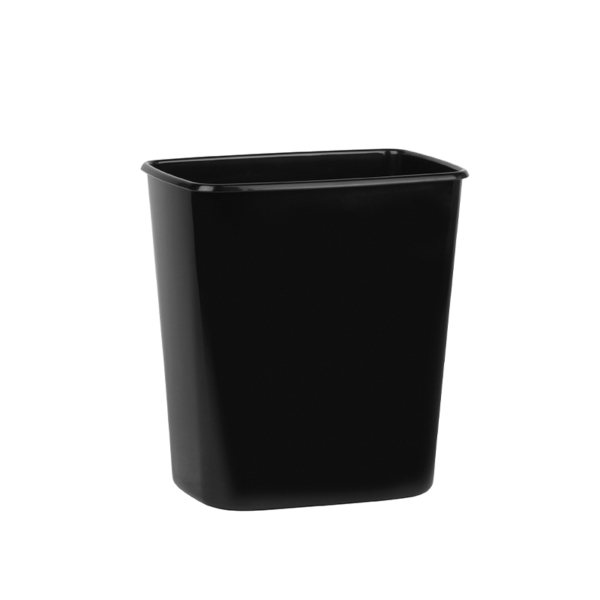 Fireproof wastepaper basket in black ABS, capacity 5 L, 20.5 x 14.5 x h 27 cm
