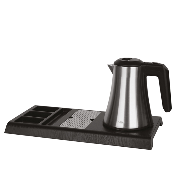 Kettle set in steel and black ABS, 0,8L - 800W | Amonn