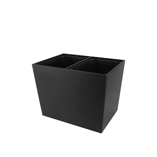 SD27010.jpg Papierkorb mit zwei Fächer aus schwarzem Kunststoff - 2x6L | Amonn