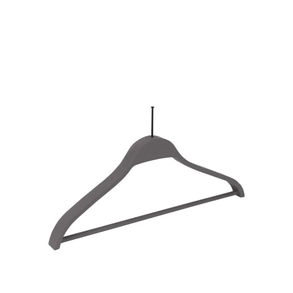 GR45GCN10.jpg Gruccia in plastica soft touch grigia, chiodo nero - 50pz | Amonn