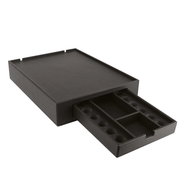    Base per macchina caffè e bollitore elettrico in ecopelle nera - 31,5x42xh9cm | Amonn  