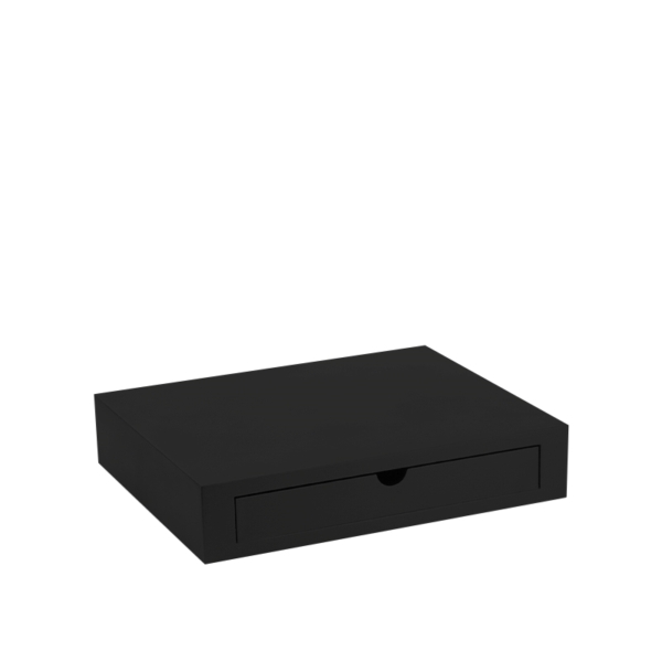 Base for coffee machine or electric kettle in black wood  - 30x25xh6cm | Amonn